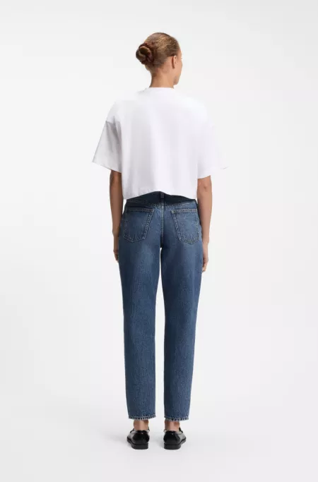 Jean Mom en denim bleu