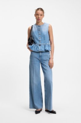 Hugo Wide-leg-fit jeans in light-blue denim dam – bild 2