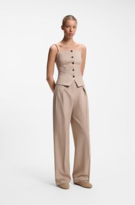 Sneakers aus Veloursleder mit Stack-Logo, Hellbraun