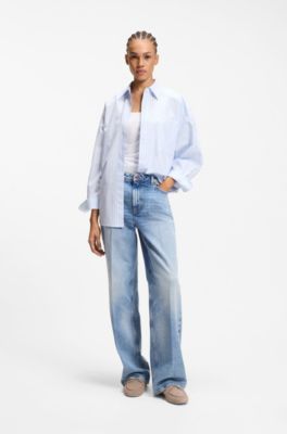 Suede boat shoes with stacked logo, Light Brown