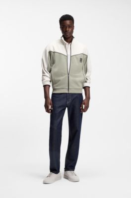 Suede trainers with gold-tone foil logo, Grey