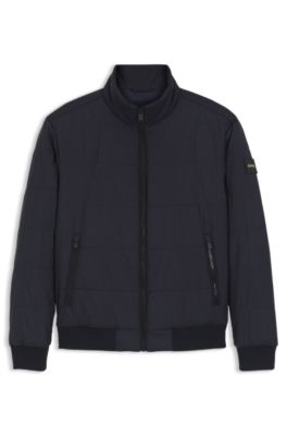 Water-repellent jacket with logo patch, Dark Blue