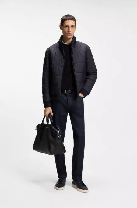 Water-repellent jacket with logo patch