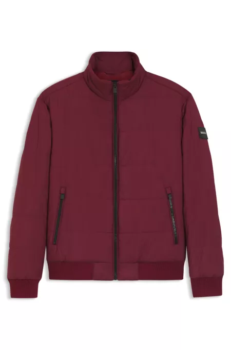 Water-repellent jacket with logo patch