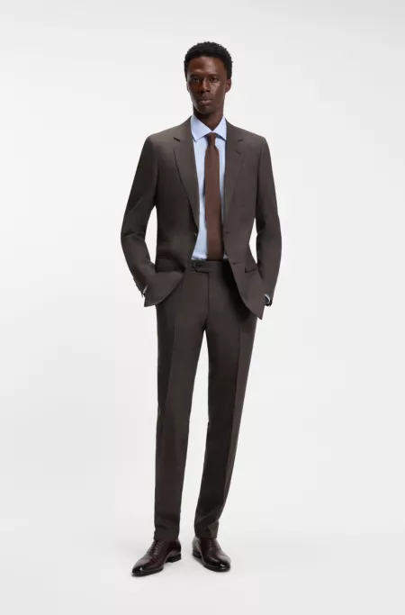 BOSS BY BECKHAM wool-blend slim-fit suit jacket