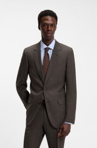 BOSS BY BECKHAM Slim-Fit Sakko aus Woll-Mix, Dunkelbraun