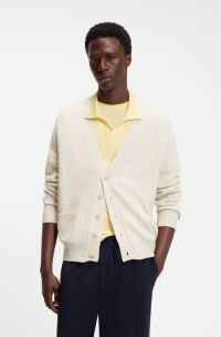 BOSS BY BECKHAM Cardigan aus Baumwoll-Mix, Natur