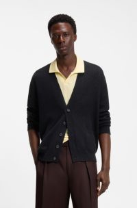 BOSS BY BECKHAM Cardigan aus Baumwoll-Mix, Dunkelblau