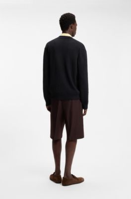 BOSS BY BECKHAM Cardigan aus Baumwoll-Mix, Dunkelblau