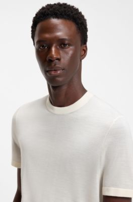 BOSS BY BECKHAM Pullover aus Schurwolle, Natur