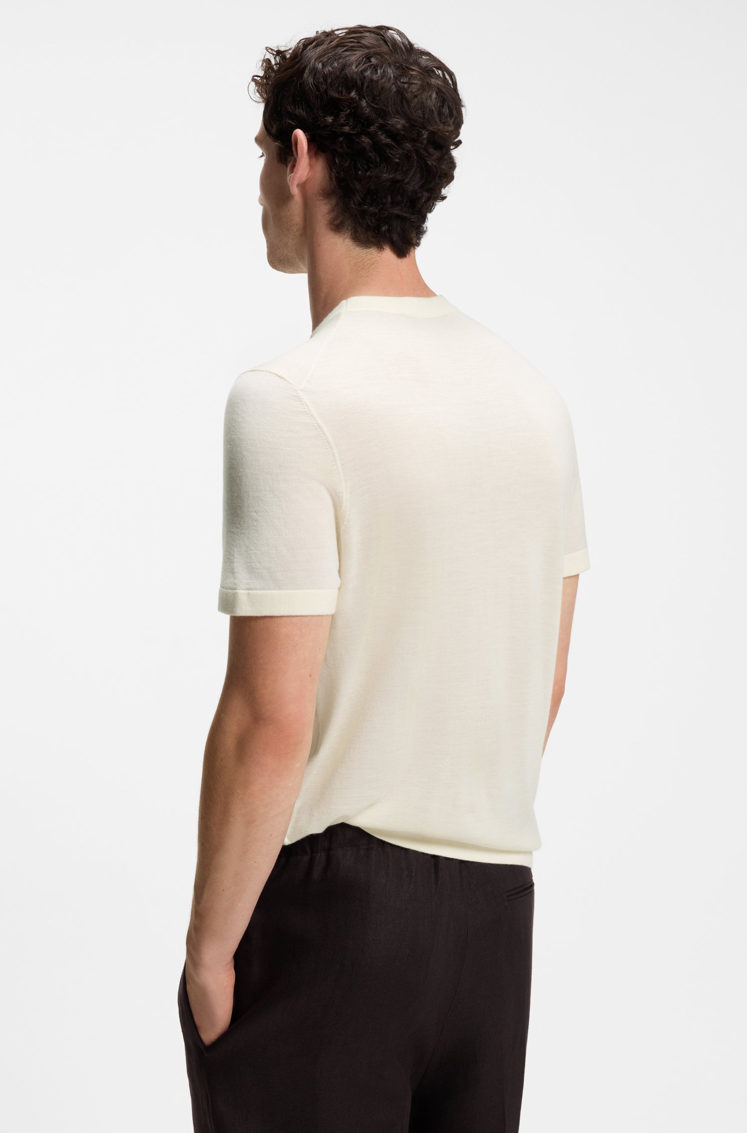 Boss BY BECKHAM knit T-shirt in virgin wool herr – bild 3