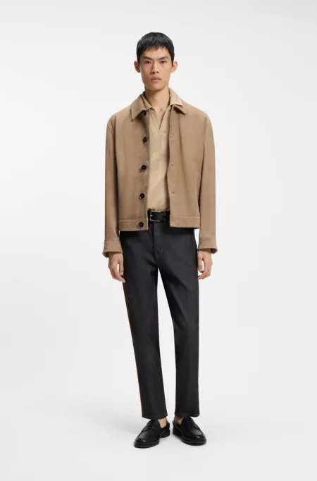 Jean Tapered en denim brut bleu foncé