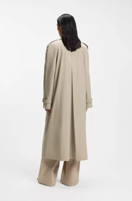 Regular-fit trench coat in stretch cotton