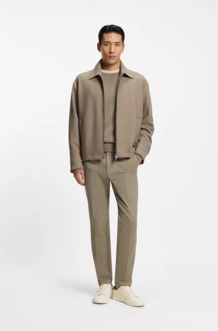 Slim-fit trousers in stretch-cotton twill