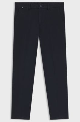 Slim-fit trousers in stretch-cotton twill, Dark Blue