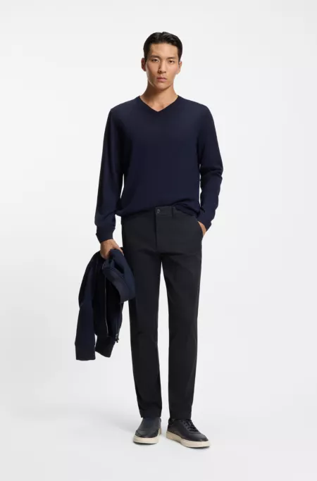 Slim-fit trousers in stretch-cotton twill