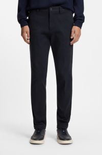 Slim-fit trousers in stretch-cotton twill, Dark Blue