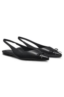 Slingback pumps in nappa leather with bow trim 1