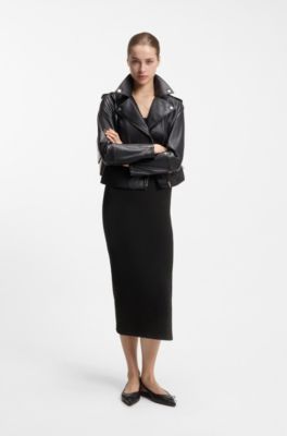 D&eacute;collet&eacute; slingback in nappa con fiocco, Nero