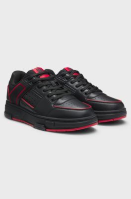 HUGO x RB bull-motif trainers with faux leather, Black