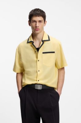 Cintura in pelle con fibbia con placchetta con logo ripetuto, Nero