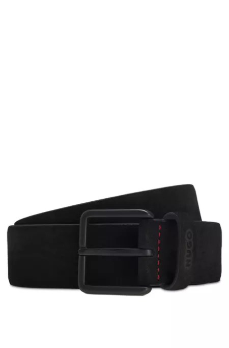 Suede belt with tonal pin buckle