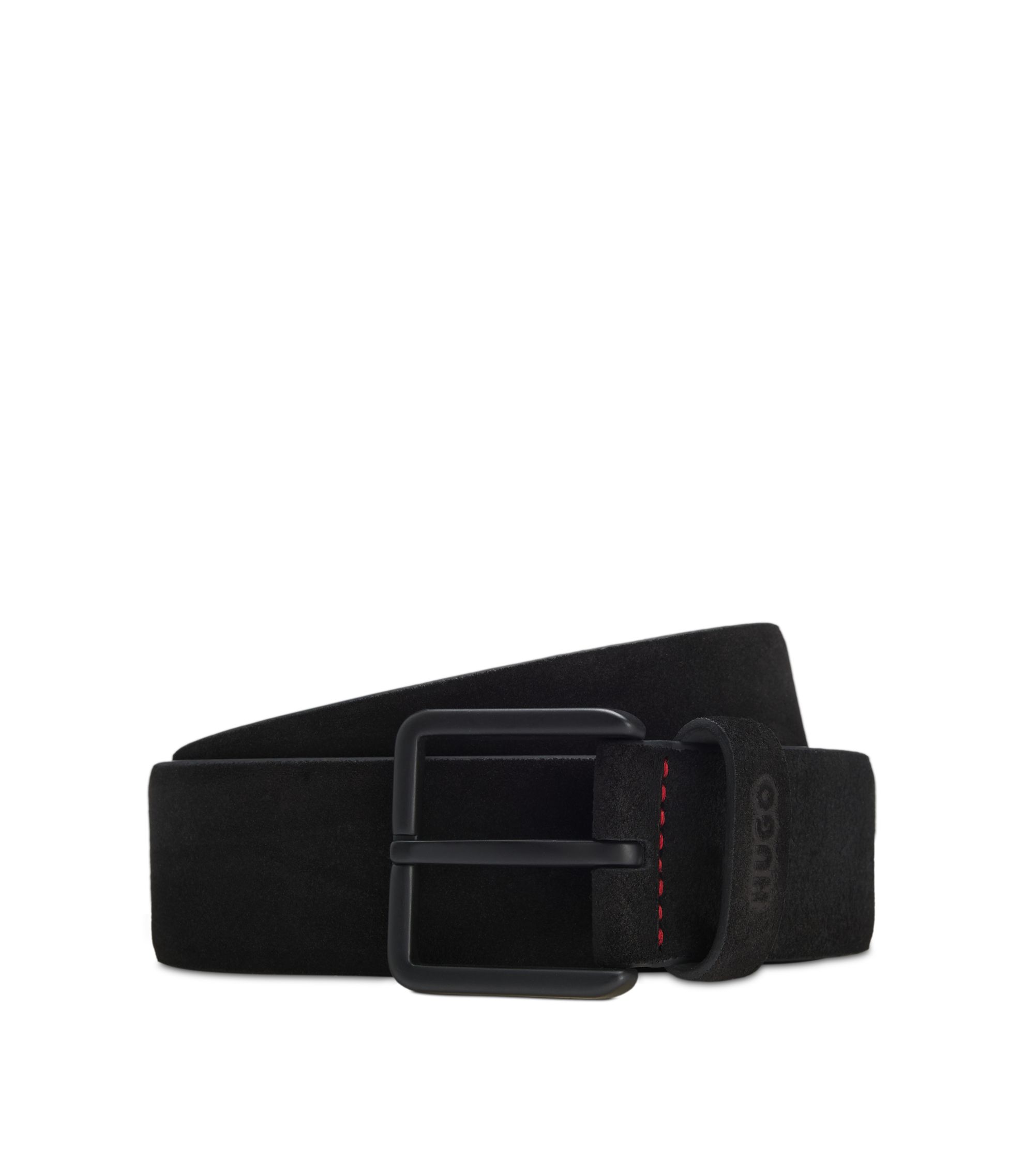 HUGO - スエードベルト トーナルピンバックル - ブラック