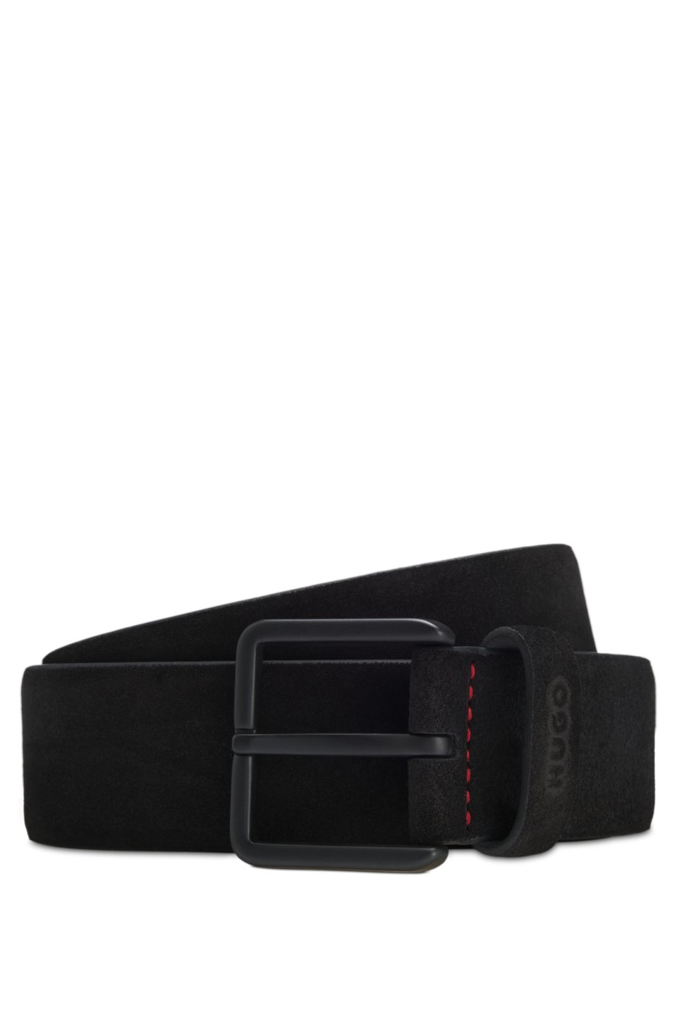 Suede belt with tonal pin buckle