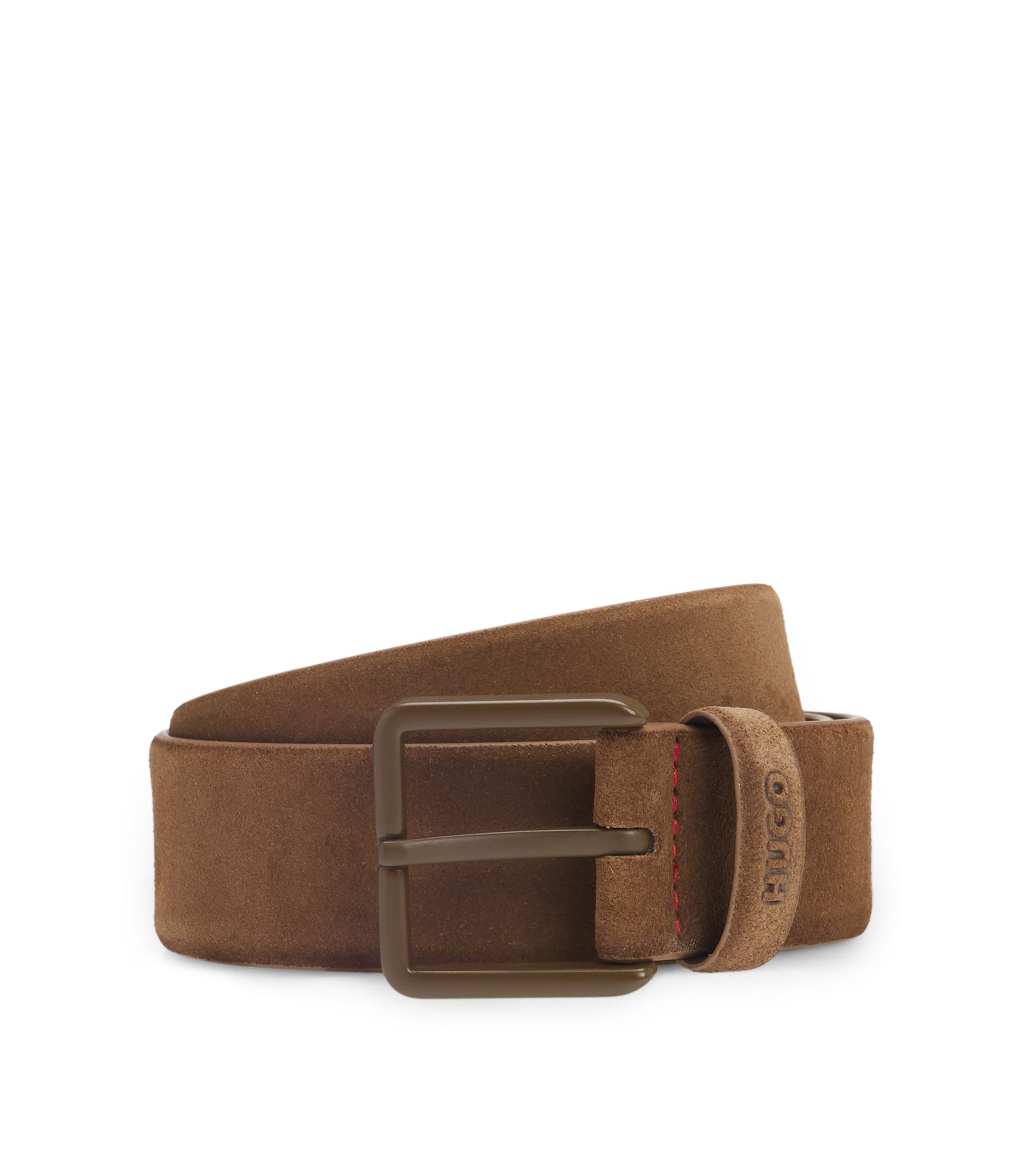 Gürtel aus Veloursleder mit tonaler Dornschließe