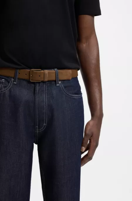 Suede belt with tonal pin buckle
