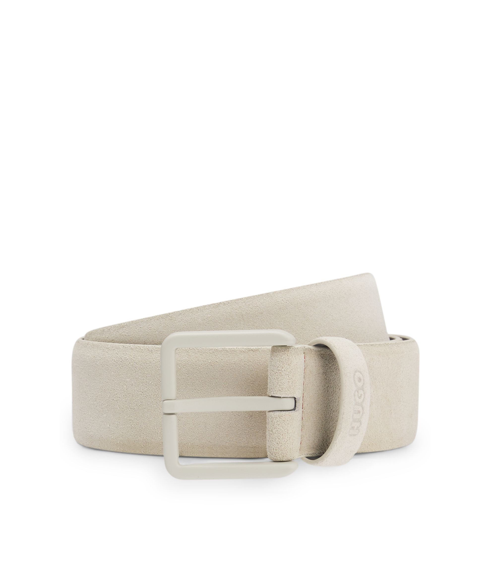 Gürtel aus Veloursleder mit tonaler Dornschließe