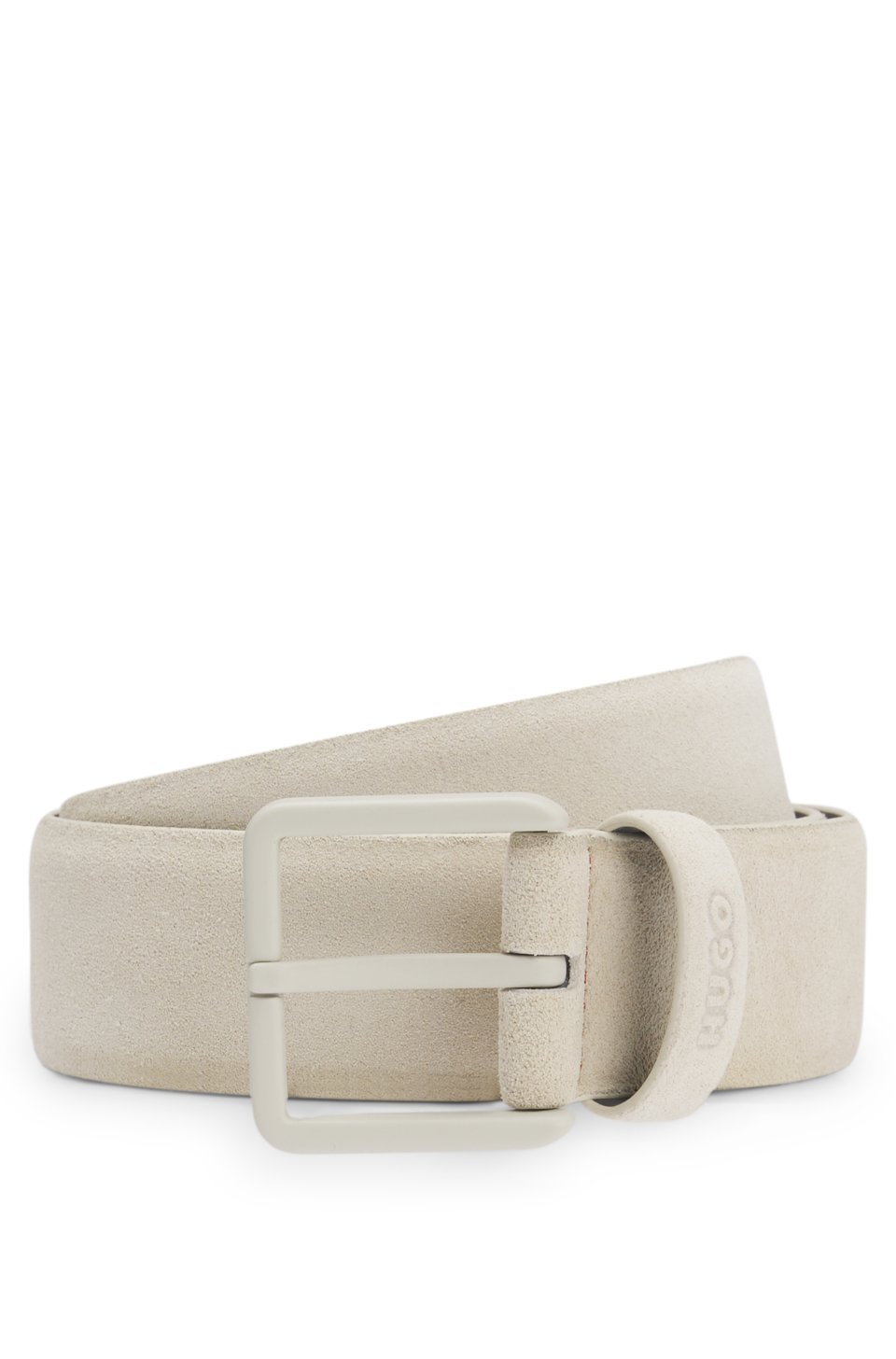 Suede belt with tonal pin buckle
