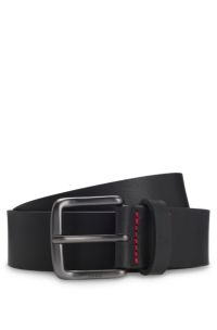 Italian-made leather belt, Black