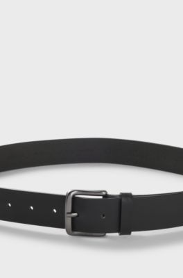 Italian-made leather belt, Black