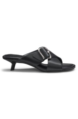 Hugo Leather mules with crossed buckled straps sandaler dam – bild 3