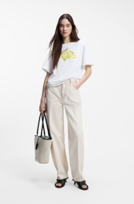 Mules en cuir avec brides crois&eacute;es &agrave; boucle, Noir