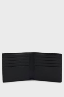 Monogram wallet with plain trims, Black