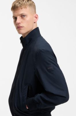 Water-repellent blouson jacket in crinkle fabric, Dark Blue