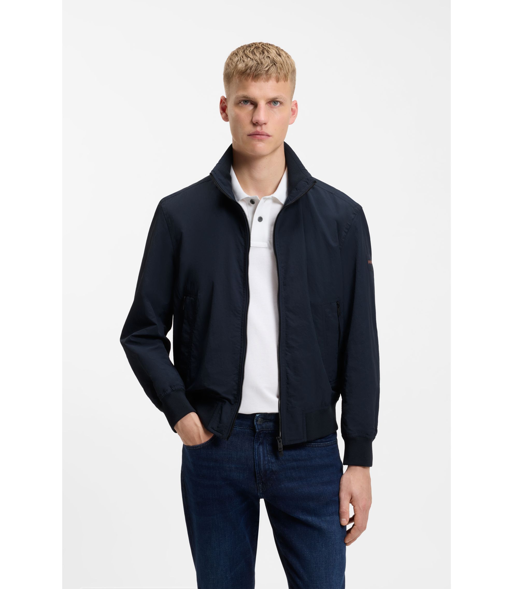 Wasserabweisender Blouson aus Knitter-Gewebe