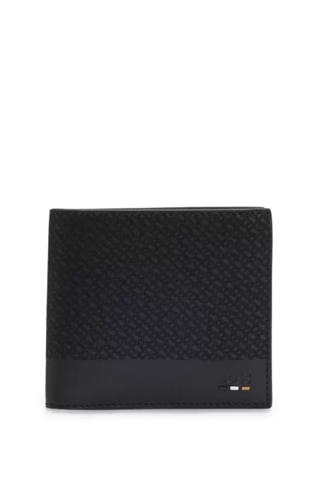 Monogram wallet with plain trims