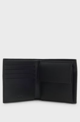 Geldb&ouml;rse mit Monogramm und unifarbenen Details, Schwarz