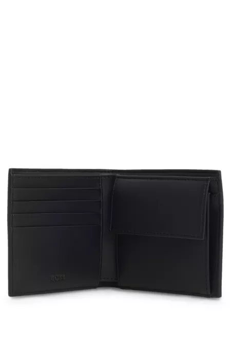 Monogram wallet with plain trims