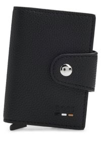 Grained faux-leather card holder with Secrid technology, Black