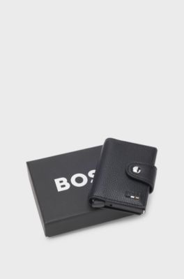 Faux-leather card holder, Black