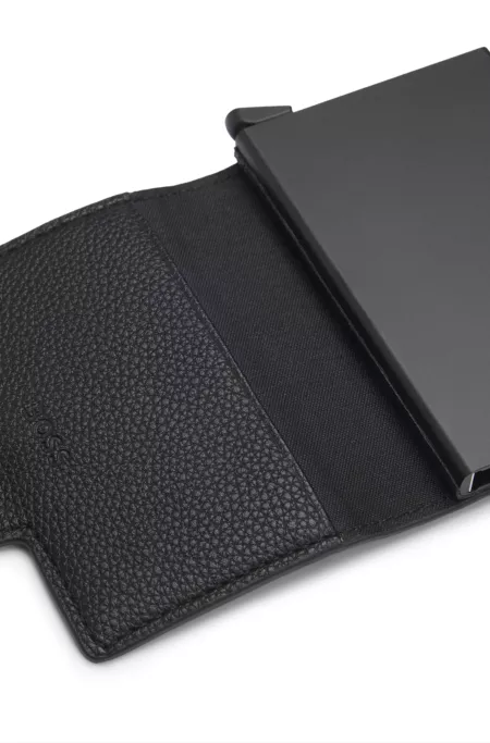 Grained faux-leather card holder with Secrid technology