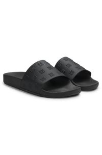Mules avec tige &agrave; logo superpos&eacute; r&eacute;p&eacute;titif, Noir