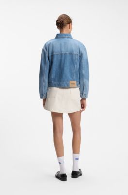 Trucker jacket in blue denim, Blue