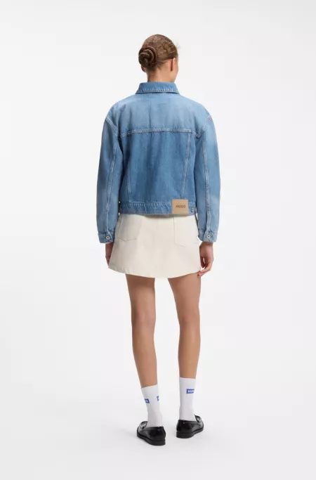 Trucker-Jacke aus blauem Denim
