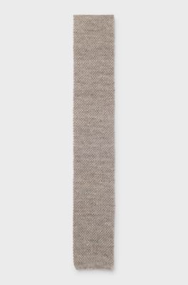 BOSS BY BECKHAM Tie in linen and tussah silk, Beige