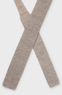 BOSS BY BECKHAM Tie in linen and tussah silk, Beige